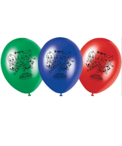 Pyjamasheltene farvede balloner - 8 stk.