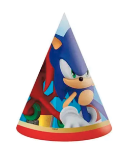 Sonic fødselsdagshatte - 6 stk.