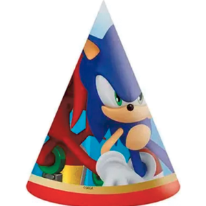 Sonic fødselsdagshatte - 6 stk.