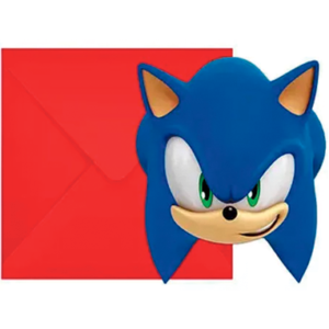 Sonic Invitationskort & kuverter - 6 stk.