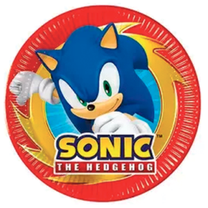 Sonic paptallerkner - 8 stk.