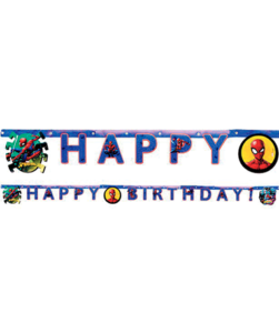 Spiderman Happy Birthday banner - 2m