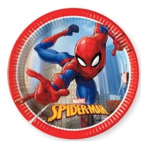 Spiderman paptallerkner - 8 stk.