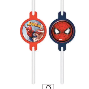 Spiderman sugerør - 4 stk.