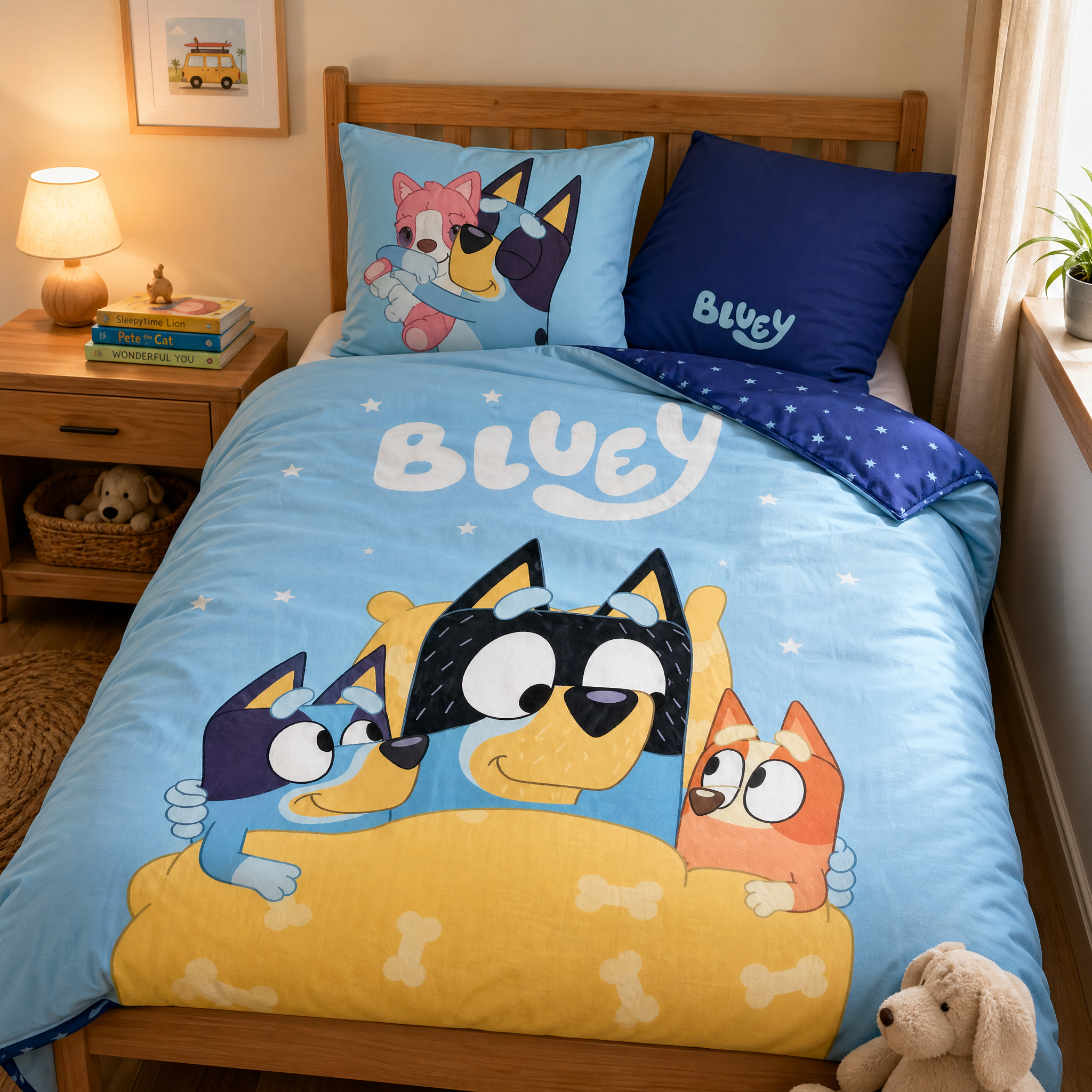 Bluey sengetøj - mørkeblå
