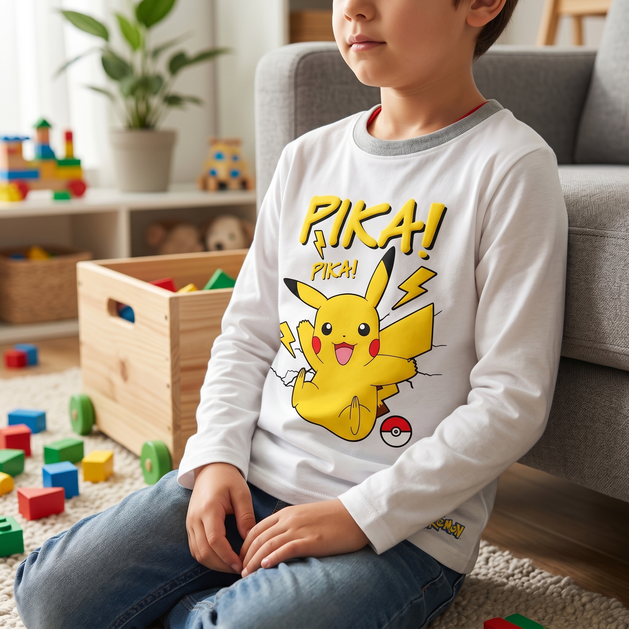 Pokemon hvid t-shirt til børn (6-12 år)