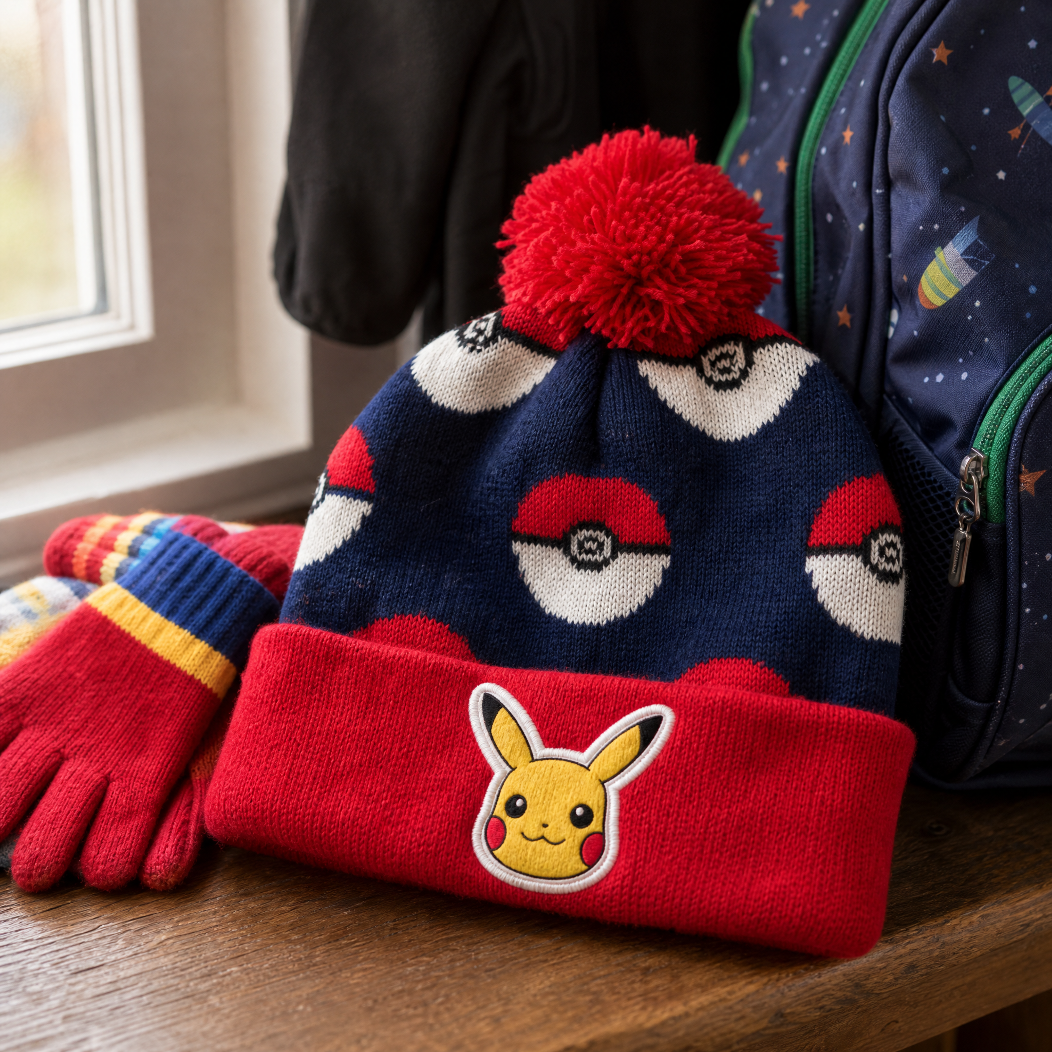 Pokeball hue - Rød & Mørkeblå