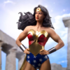 Wonder Woman statue i udendørsmiljø