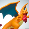 Detalje af Charizard statuen med ildformation