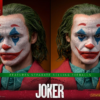 Jokers ansigt vist fra to vinkler