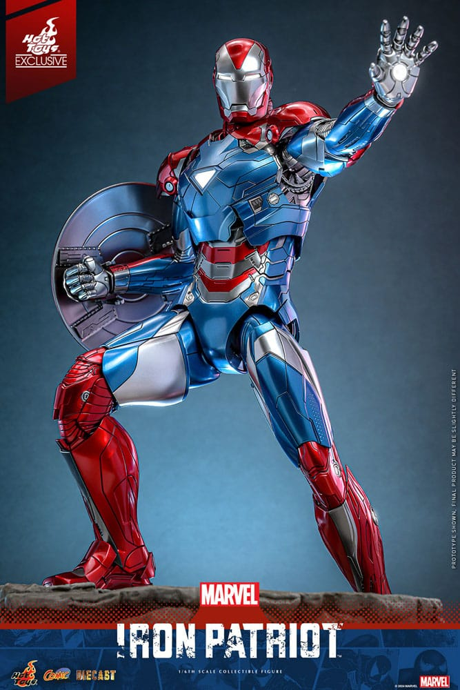 Iron Patriot med åben hånd og skjold