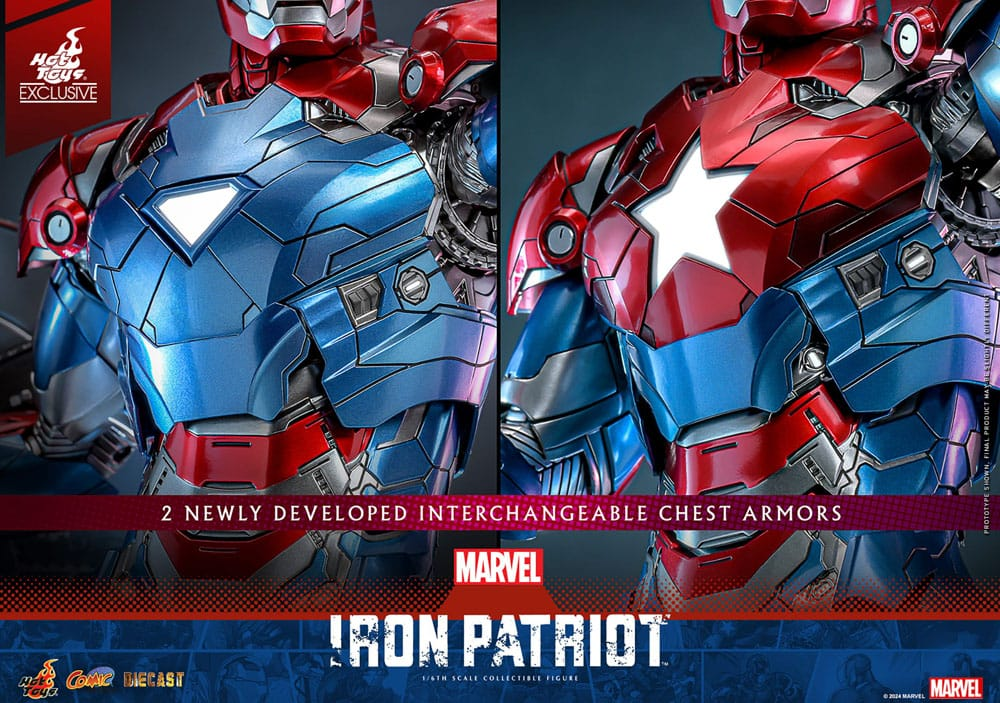 Detalje af Iron Patriots brystpanser