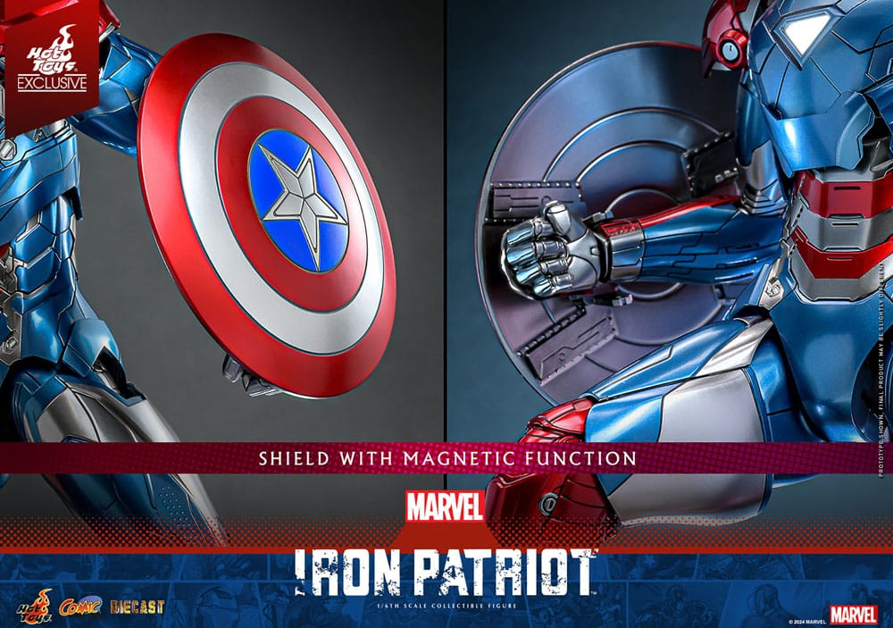 Detalje af Iron Patriots skjold og arm