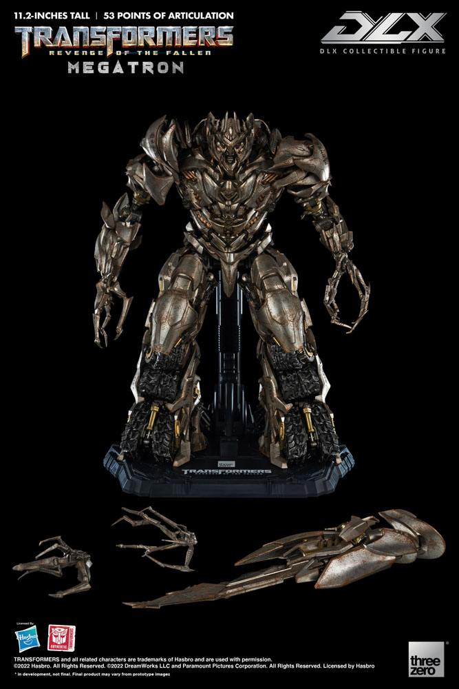 Megatron DLX actionfigur på stand med tilbehør