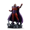 Magneto statue forfra med hvidt hår og base