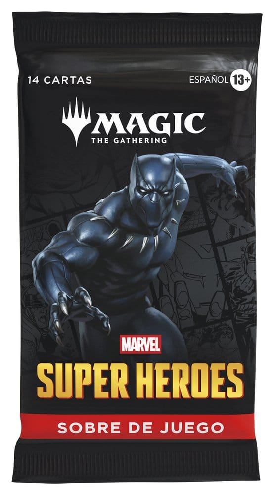 Spansk Play Booster pakke med Marvel motiv set forfra