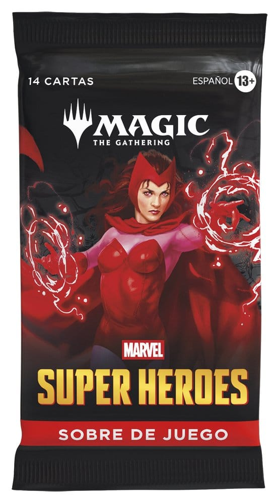 Spansk Play Booster pakke med Marvel motiv set forfra