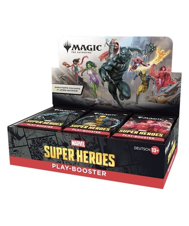 Magic: The Gathering Marvel Super Heroes Play Booster display på tysk, 30 pakker