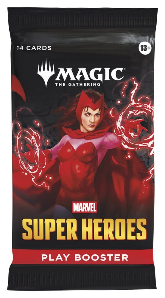 Engelsk Play Booster pakke med Scarlet Witch motiv set forfra