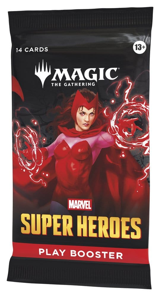 Engelsk Play Booster pakke med Scarlet Witch motiv i vinkel