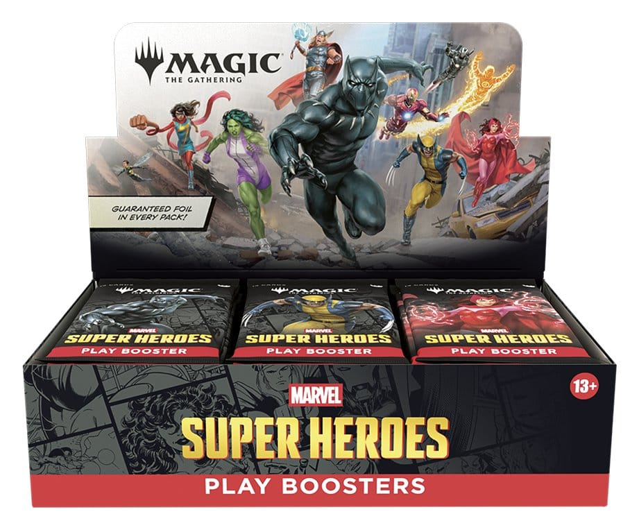 Magic: The Gathering Marvel Super Heroes engelsk display forfra