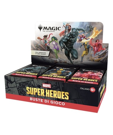 Magic: The Gathering Marvel Super Heroes Play Booster display på italiensk, 30 pakker