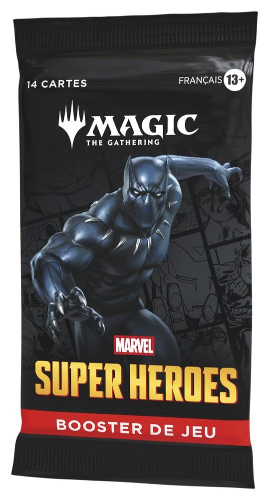 Fransk Play Booster pakke med Marvel motiv i vinkel