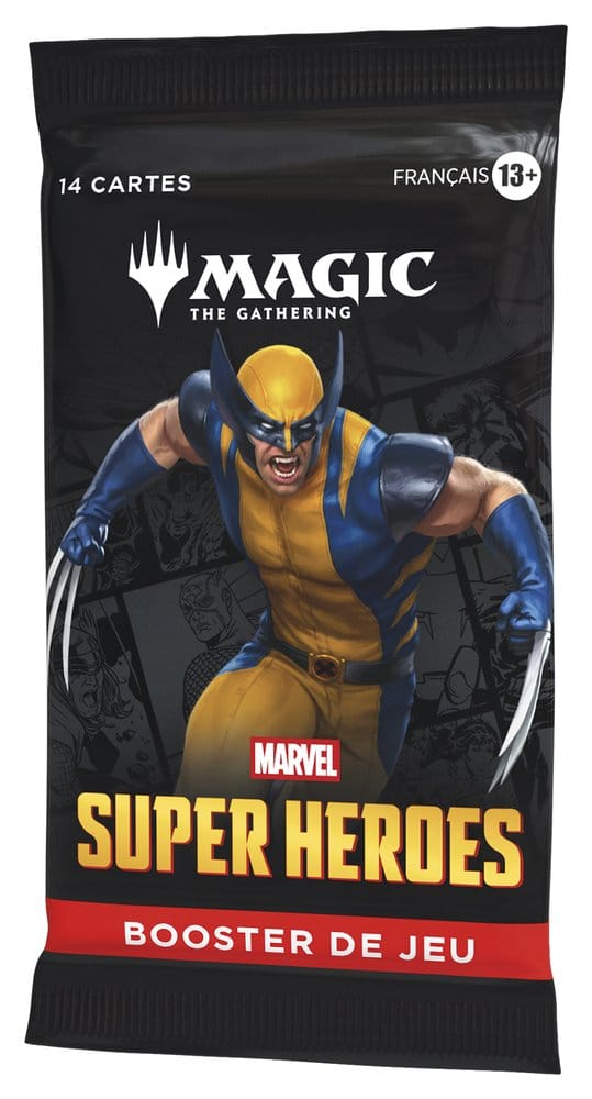 Fransk Play Booster pakke med Marvel motiv i vinkel