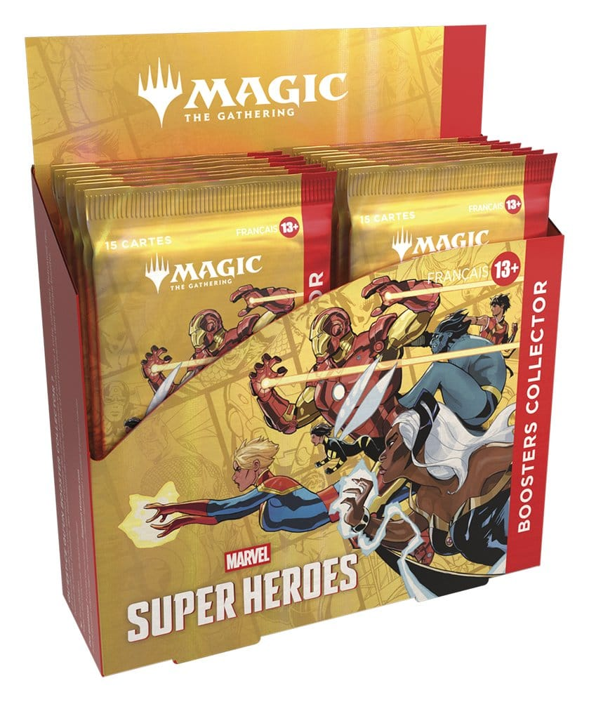 Magic: The Gathering Marvel Super Heroes Collector Booster display med pakker