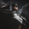 Batman statue i dramatisk nærbillede