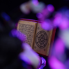 Detalje af bog og violet element på Zatanna statue