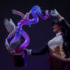 Detalje af duer og violet element på Zatanna statue