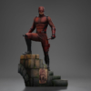 Daredevil statue fra en let skrå vinkel