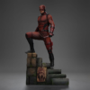 Daredevil statue set fra siden