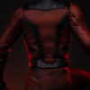 Detalje af hylster og ben på Daredevil statue