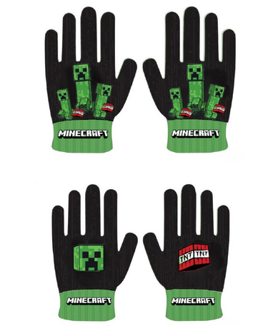 Illustration af begge Minecraft handskedesigns