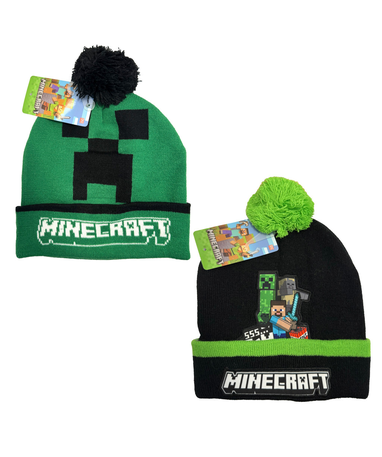 Assortimentsfoto med grøn og sort Minecraft hue