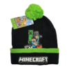Sort Minecraft hue med Steve og grøn kvast
