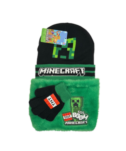 Minecraft Boom Deluxe vintersæt med hue, halsedisse og handsker