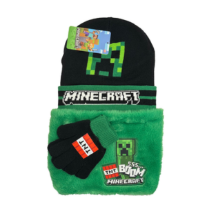 Minecraft Boom Deluxe vintersæt med hue, halsedisse og handsker