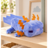 Minecraft blå Axolotl bamse, 20 cm i et børneværelse