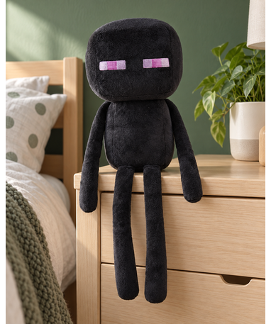 Minecraft Enderman bamse, 20 cm i et børneværelse