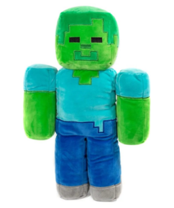 Grøn Minecraft Zombie bamse med turkis trøje, blå bukser og grå fødder