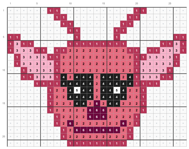 Perlemønster til Angel fra Lilo og Stitch på 27 x 21 perler med antenner